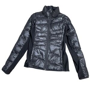 The North Face Jacket‎ Womens Small Black Down Puffer Hybrid Softshell Zip A9ZX